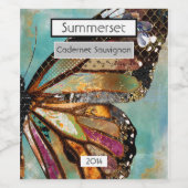 Étiquette de la bouteille de papillon Blue Skies (Étiquettes simples)