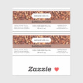 Étiquette de la bouteille de parfum en bois de san (Feuille)