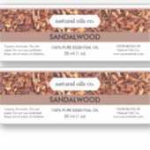 Étiquette de la bouteille de parfum en bois de san (Devant)