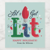 Étiquette de la bouteille de vin de Noël (Étiquettes simples)