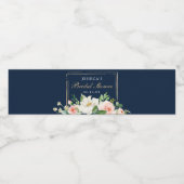 Étiquette de la bouteille d'eau bleu or bleu marin (Étiquettes simples)