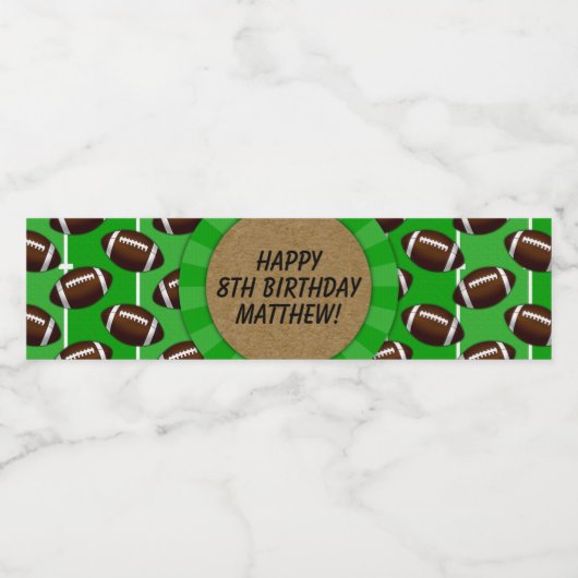 Étiquette de la bouteille d'eau de la fête de foot (Étiquettes simples)