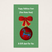 Étiquette de la carte cadeau de Noël du Cheval de  (Devant)