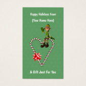 Étiquette de la carte cadeau de Noël Elf Heart (Devant)