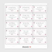 Étiquette de la collection de Mariages de cartes d (Feuille)