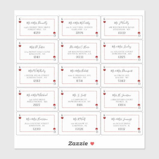 Étiquette de la collection de Mariages de cartes d (Feuille)