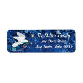 Étiquette de la colombe de Noël blanc (Devant)