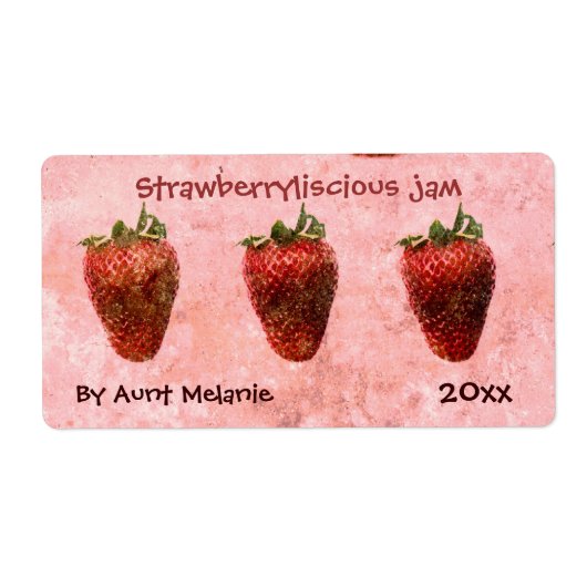 Étiquette de la confiture de fraise (Devant)