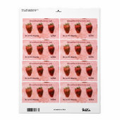 Étiquette de la confiture de fraise (Feuille entière)