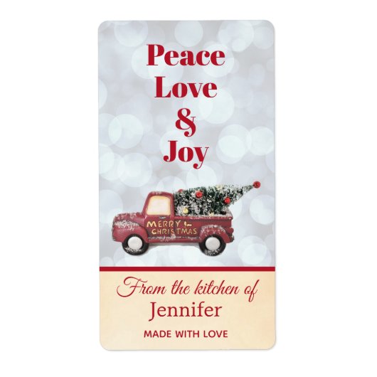 Étiquette De la cuisine de livraison de Noël Camion (Devant)