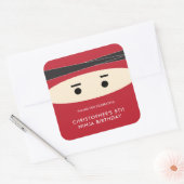 Étiquette de la fête d'anniversaire de Red Ninja (Enveloppe)