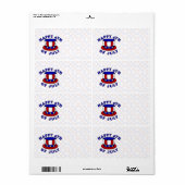 étiquette de la fête de l'indépendance 4 juillet U (Feuille entière)