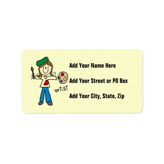 Étiquette de la figure artistique féminine (Devant)