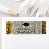 Étiquette de la graduation Orange & Camo (En situation)