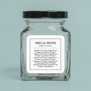 Étiquette de la liste des ingrédients de bordure e