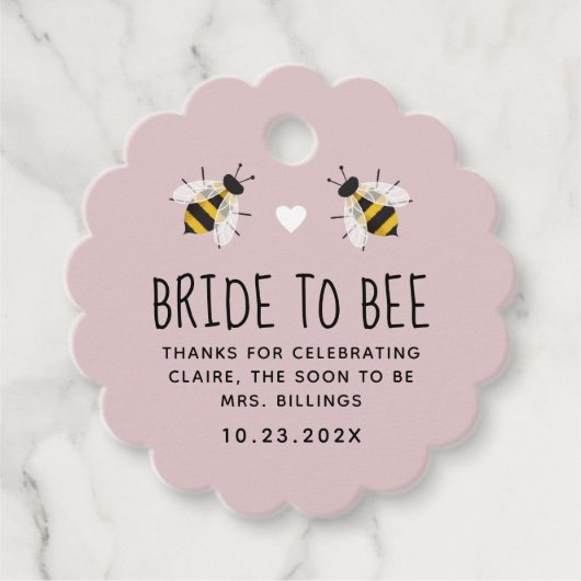 Étiquette de la mariée à Bee Honey Douche Favorise (Devant)