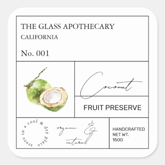 Étiquette de la noix de coco (Devant)