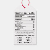 Étiquette de la nutrition du sirop d'érable Grade/ (Dos)