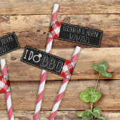 Étiquette de la paille du barbecue Drapeau de bois