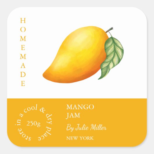Étiquette de la petite entreprise Mango (Devant)