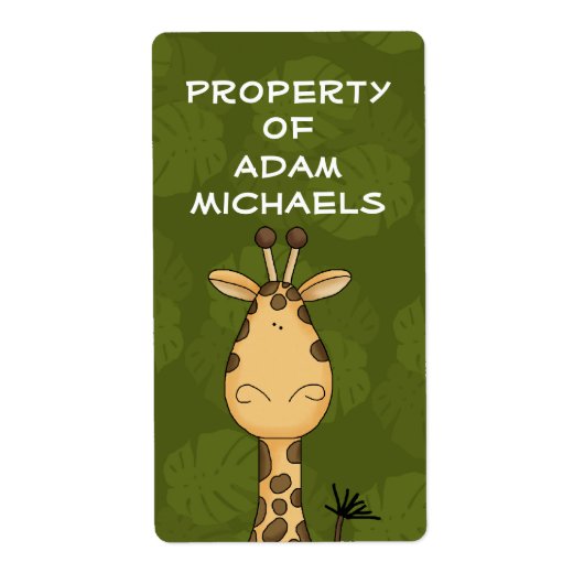 Étiquette de la plaque d'immatriculation Giraffe (Devant)