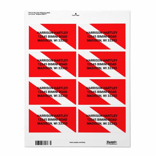 Étiquette de la plongée sous-marine (Feuille entière)