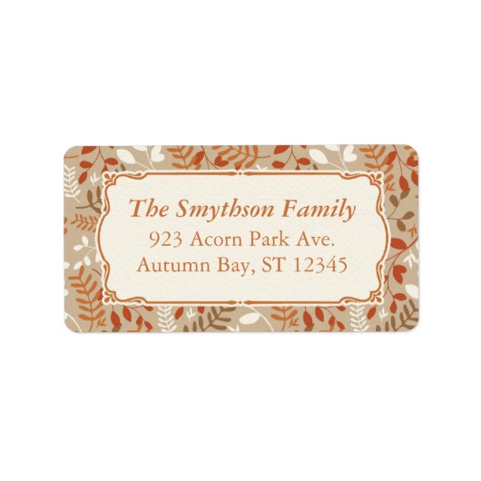 Étiquette de la récolte d'automne de Thanksgiving (Devant)