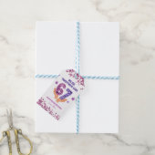 Étiquette de la Saint-Valentin à paillettes rose v (Avec de laficelle)