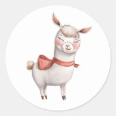 Étiquette de la Saint-Valentin lama mignon (Devant)