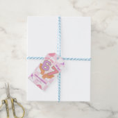 Étiquette de la Saint-Valentin Rétro Ondulée Rose (Avec de laficelle)