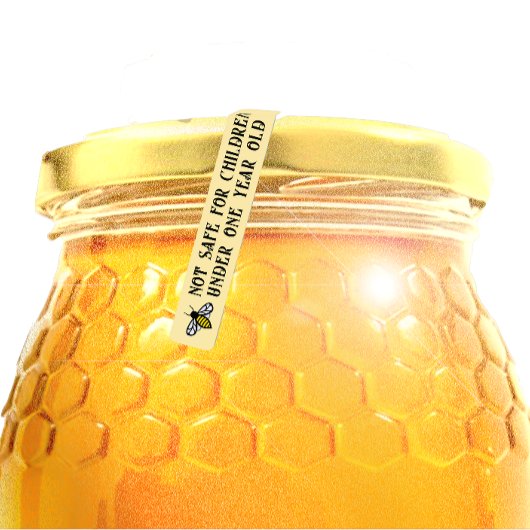 Étiquette de la sécurité du miel pour bébé d'abeil