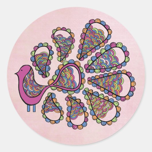 Étiquette de la soirée Peacock rose do-it-yourself (Devant)