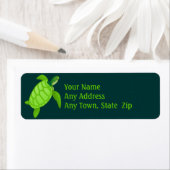 Étiquette de la tortue verte (En situation)