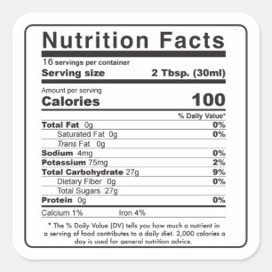 Étiquette de la valeur nutritive modifiable du sir