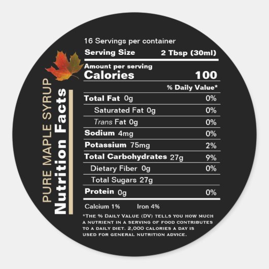 Étiquette de la valeur nutritive modifiable du sir (Devant)