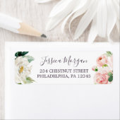 Étiquette de l'adresse de retour Airy Blush (En situation)