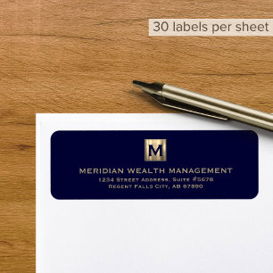 Étiquette de l'adresse de retour avec le monogramm