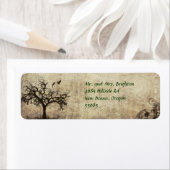 Étiquette de l'adresse de retour avec les oiseaux  (En situation)