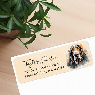Étiquette de l'adresse de retour Basset Hound