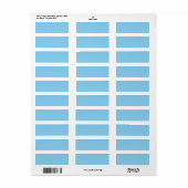 Étiquette de l'adresse de retour Bleu Bébé (Feuille entière)
