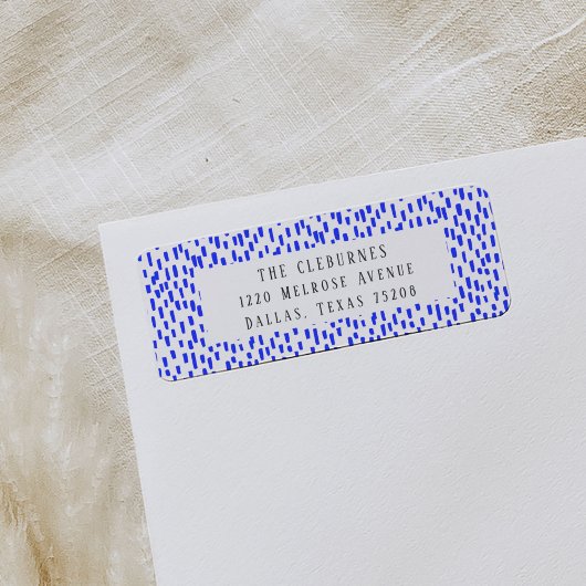 Étiquette de l'adresse de retour Bleu Bleu