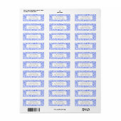 Étiquette de l'adresse de retour Bleu Bleu (Feuille entière)
