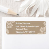 Étiquette de l'adresse de retour Brown & blanc de  (En situation)