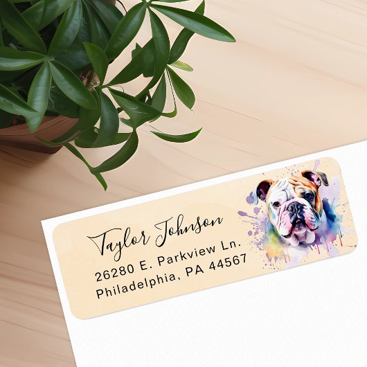 Étiquette de l'adresse de retour Bulldog