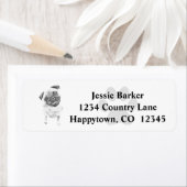 Étiquette de l'adresse de retour Carlin crayon (En situation)