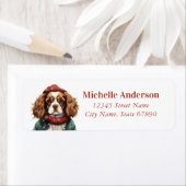 Étiquette de l'adresse de retour Cavalier King Cha (En situation)