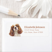 Étiquette de l'adresse de retour Cavalier King Cha (En situation)