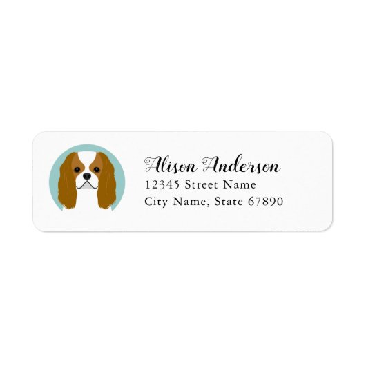 Étiquette de l'adresse de retour Cavalier King Cha (Devant)