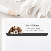 Étiquette de l'adresse de retour Cavalier King Cha (En situation)