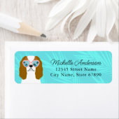 Étiquette de l'adresse de retour Cavalier King Cha (En situation)